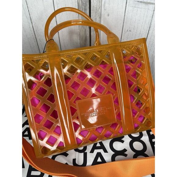 New! Marc Jacobs The Jelly Tote Bag Orange And Pink W/ Strap Tags Dustbag RARE - Picture 2 of 9